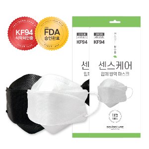 (1+1증정)식약처인증 국산 KF94 대형 센스케어 방역 마스크 개별포장 1매입 FDA승인